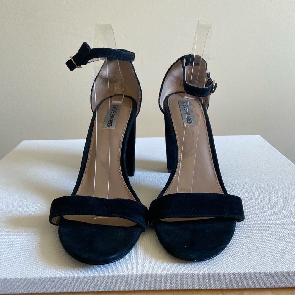 Steve Madden Sandals CARRSON Suede Chunky Heel Strappy - Picture 5 of 11